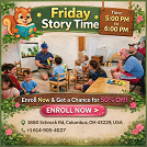 Friday Story Time: 5PM to 6PM Joyful Learning Experiences Powerful
